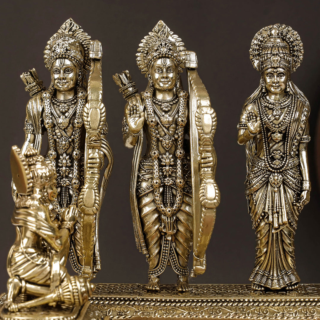 Brass Superfine Ram Darbar Idol Rama Family Statue 7 Inches