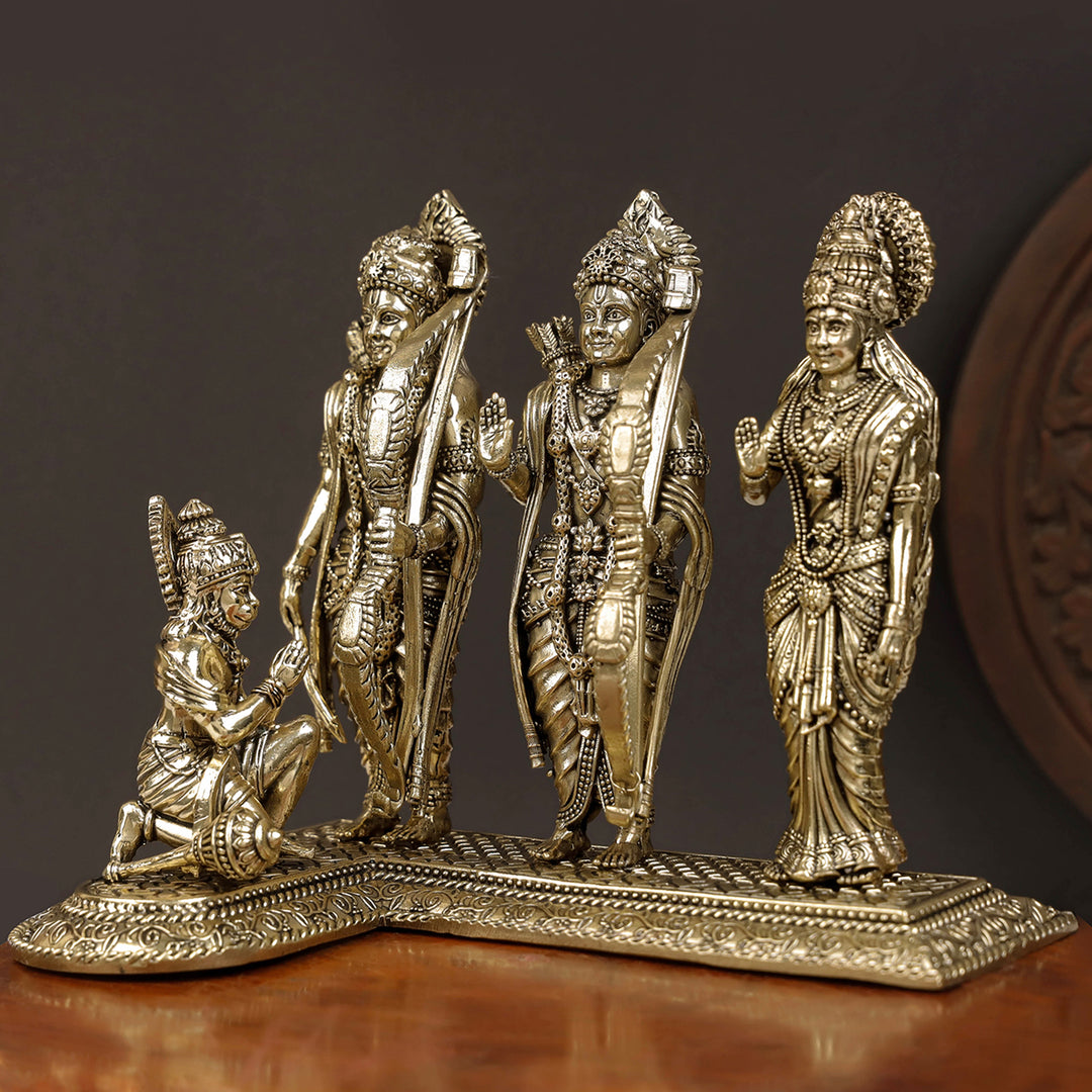 Brass Superfine Ram Darbar Idol Rama Family Statue 7 Inches