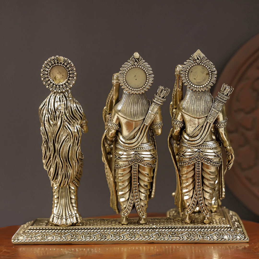Brass Superfine Ram Darbar Idol Rama Family Statue 7 Inches