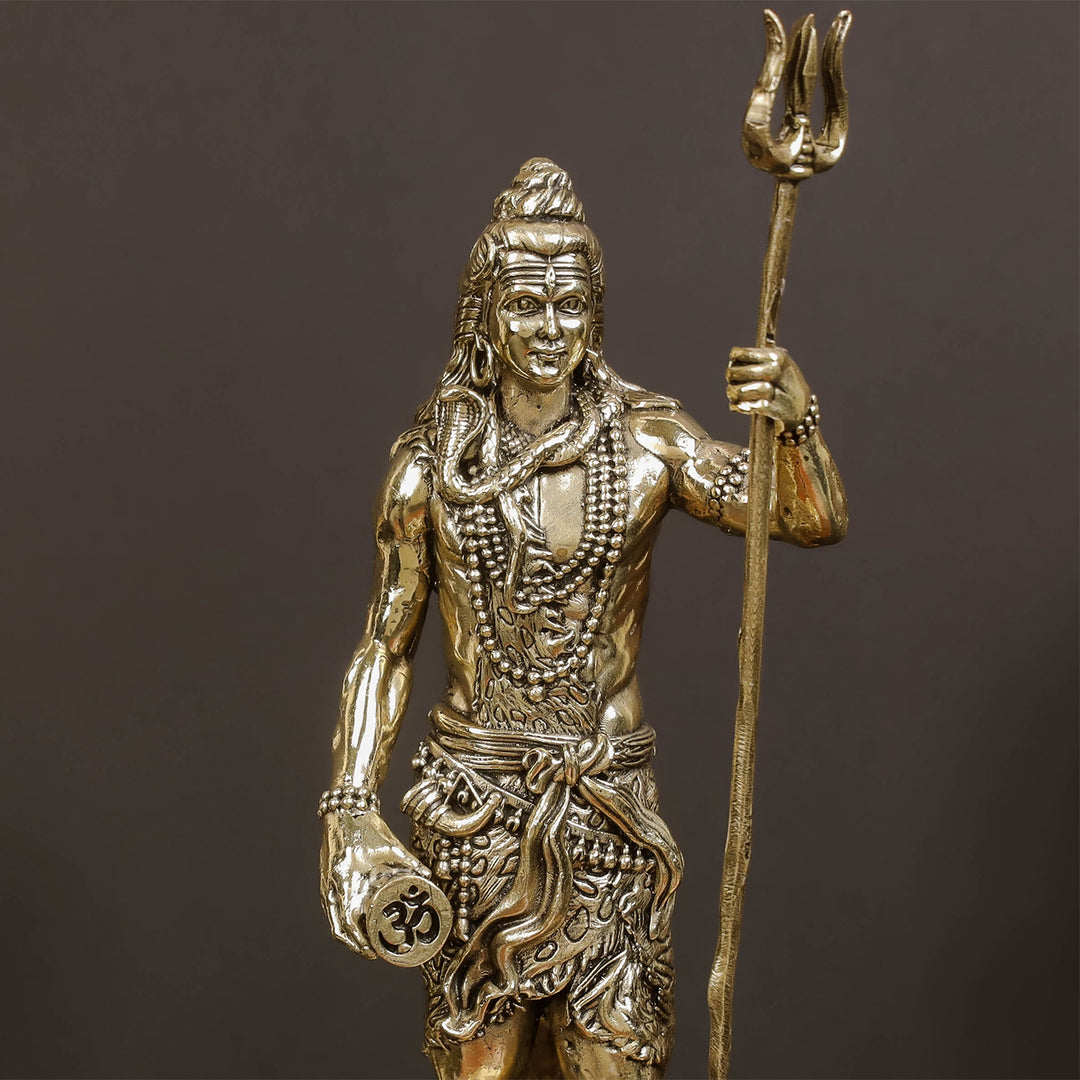 Brass Superfine Lord Shiva Idol Mahadev For Home Office Decor 8 Inches