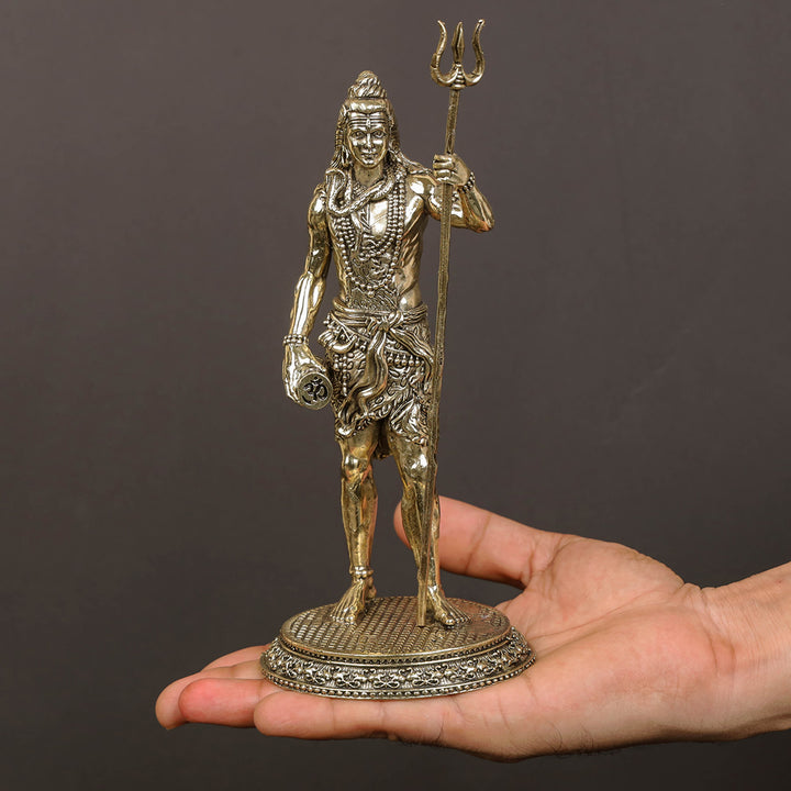 Brass Superfine Lord Shiva Idol Mahadev For Home Office Decor 8 Inches