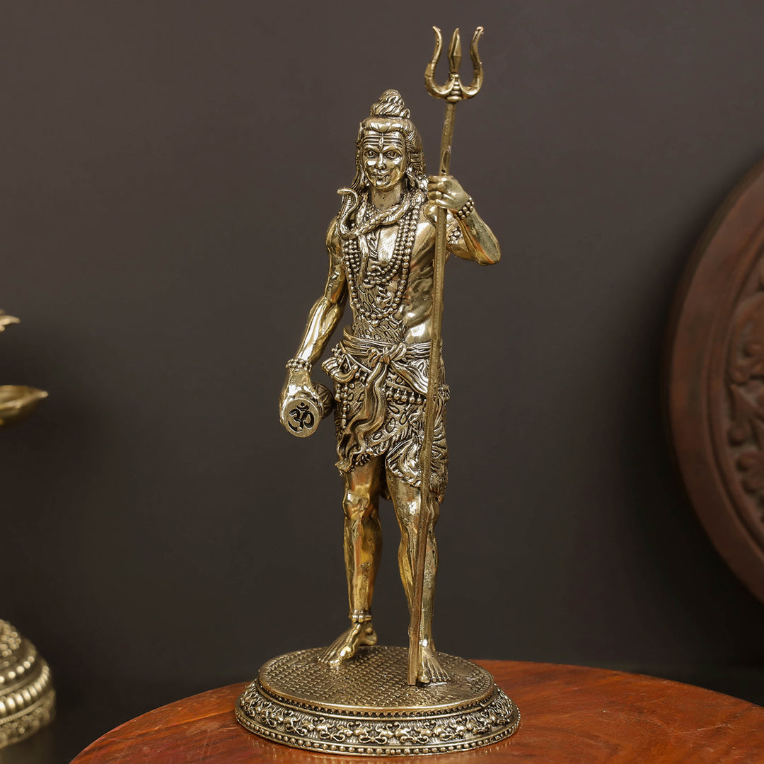 Brass Superfine Lord Shiva Idol Mahadev For Home Office Decor 8 Inches
