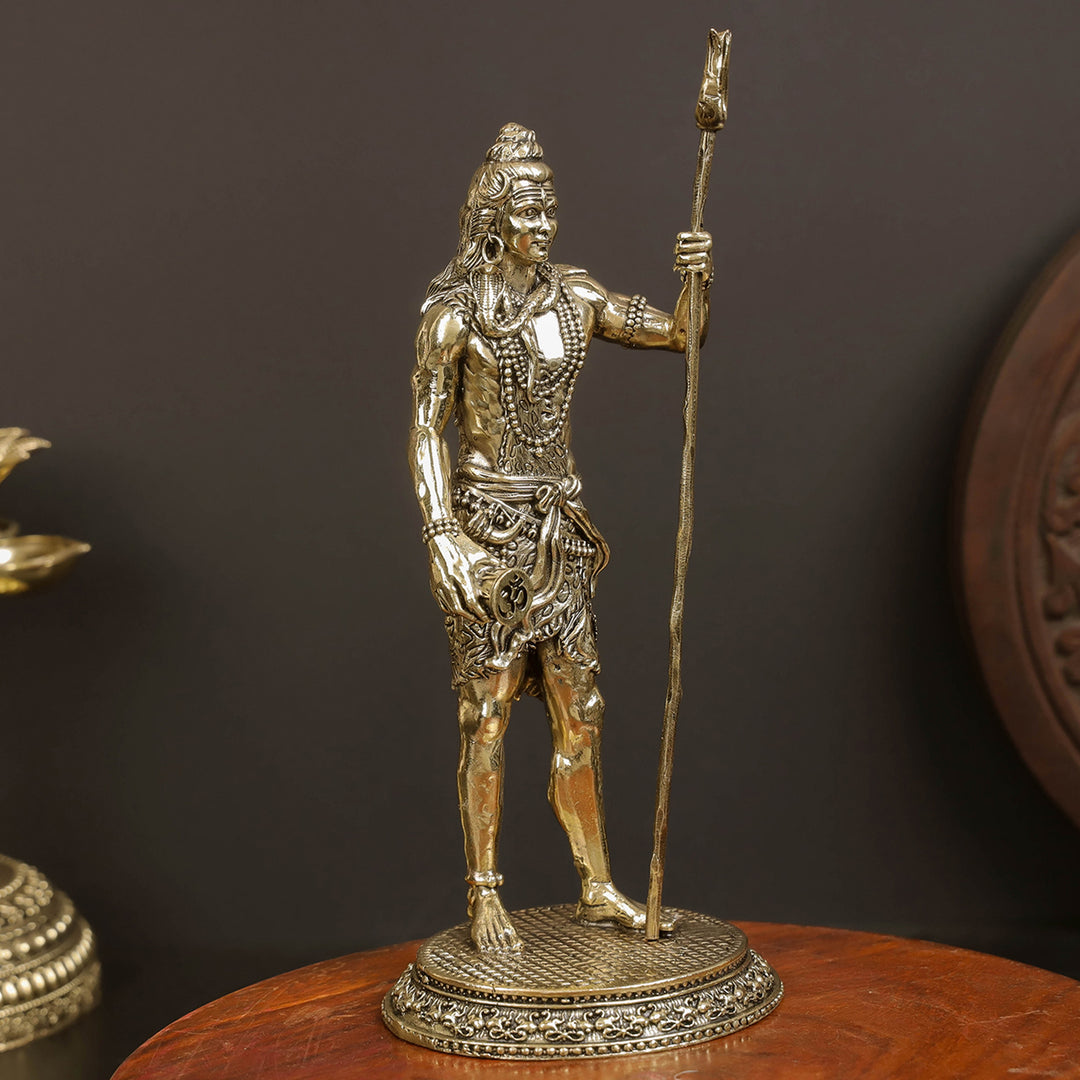 Brass Superfine Lord Shiva Idol Mahadev For Home Office Decor 8 Inches