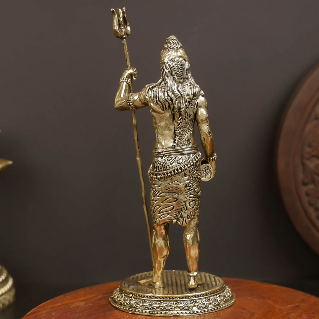 Brass Superfine Lord Shiva Idol Mahadev For Home Office Decor 8 Inches