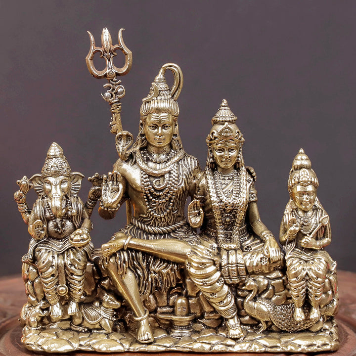 Brass Superfine Complete Shiv Parivar Idol 4 Inch