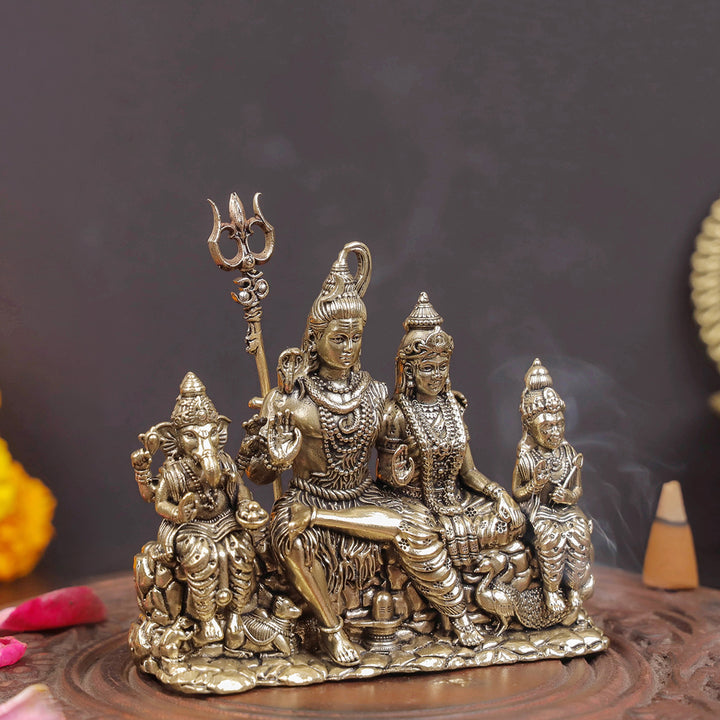 Brass Superfine Complete Shiv Parivar Idol 4 Inch