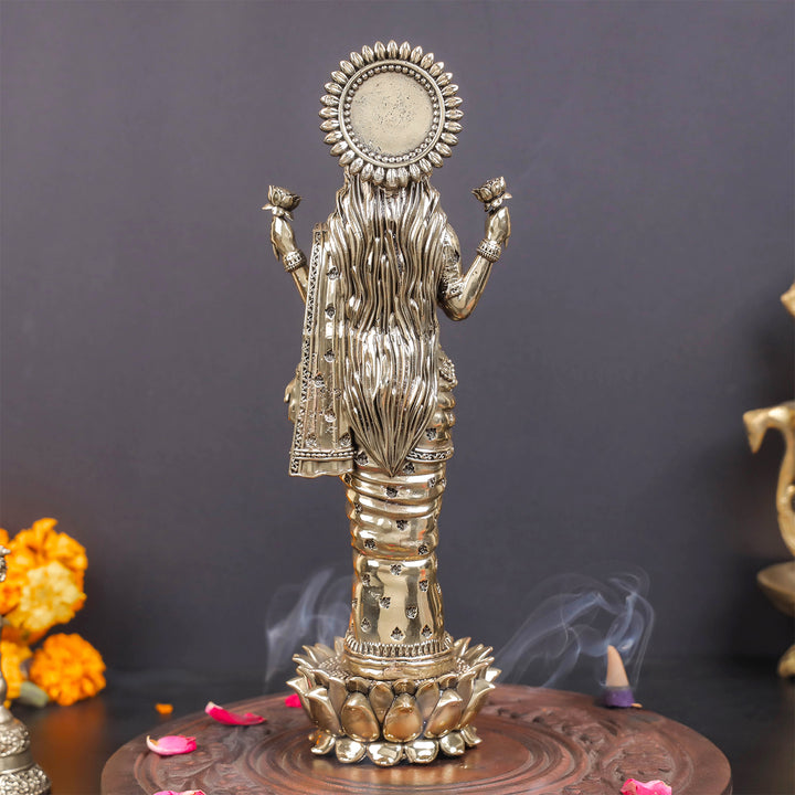 Brass Superfine Standing Goddess Lakshmi Idol 10 Inch
