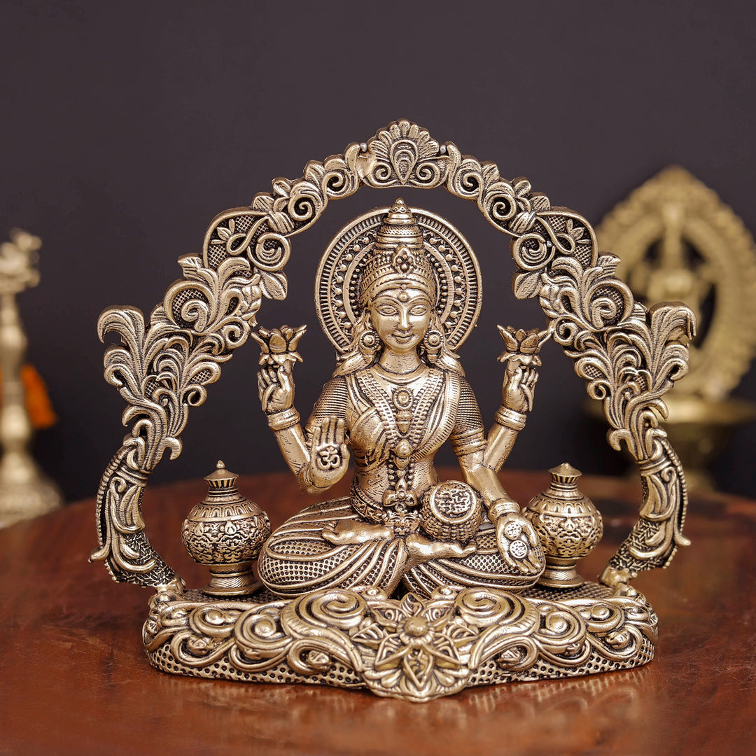 Brass Antique Lakshmi Idol with Arch (Wall Hanging) 4.2"