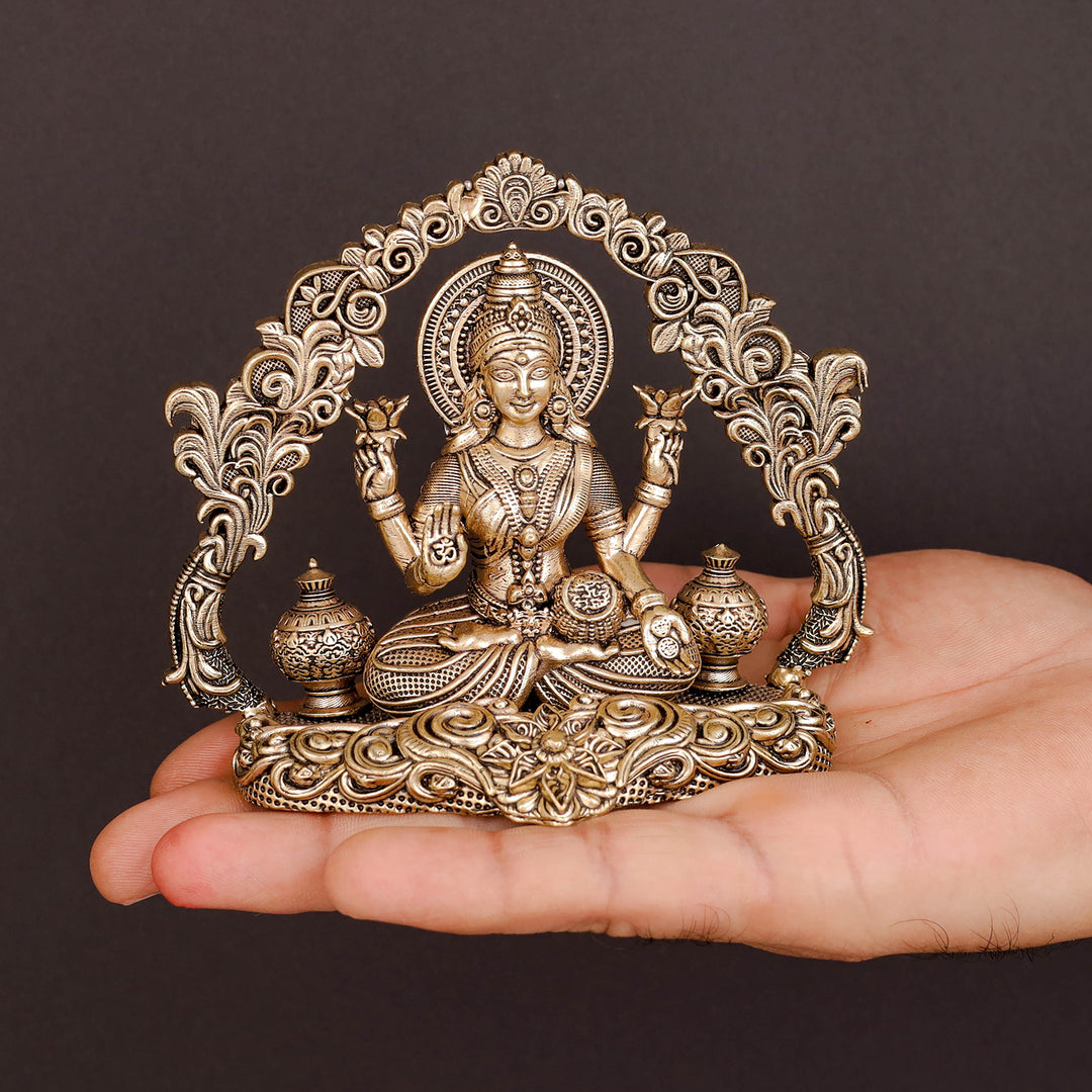 Brass Antique Lakshmi Idol with Arch (Wall Hanging) 4.2"