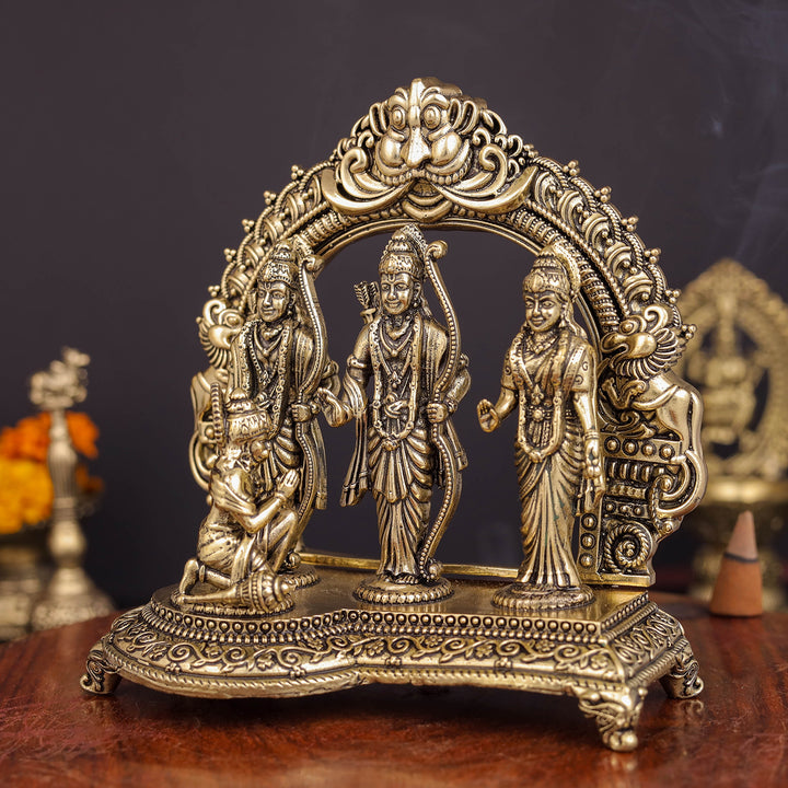 Brass Superfine Ram Darbar Idol For Home Temple Decor 5 Inch