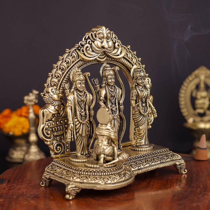 Brass Superfine Ram Darbar Idol For Home Temple Decor 5 Inch