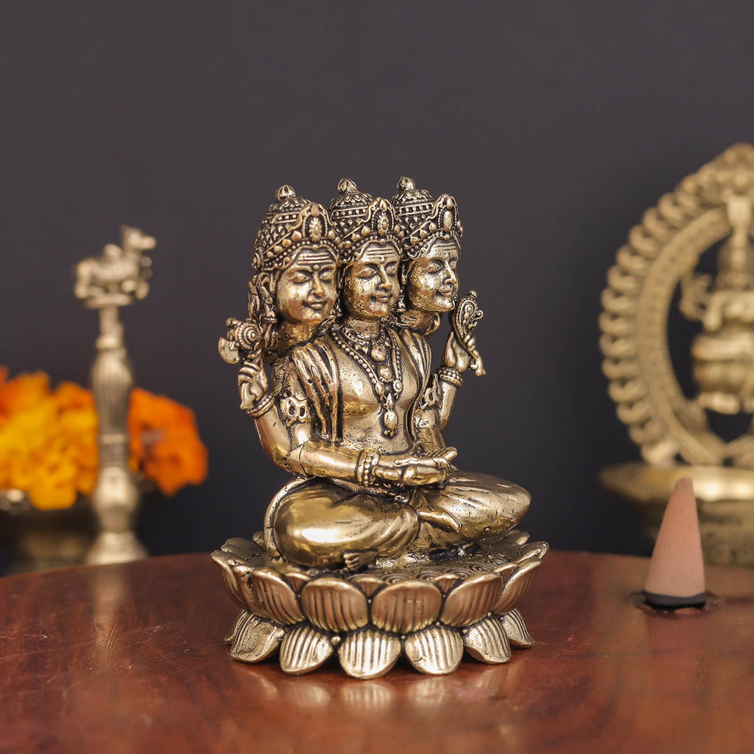 Brass Superfine Seated Lord Brahma Idol 3 Inch