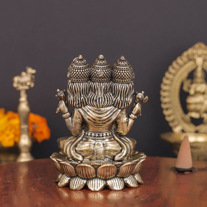 Brass Superfine Seated Lord Brahma Idol 3 Inch