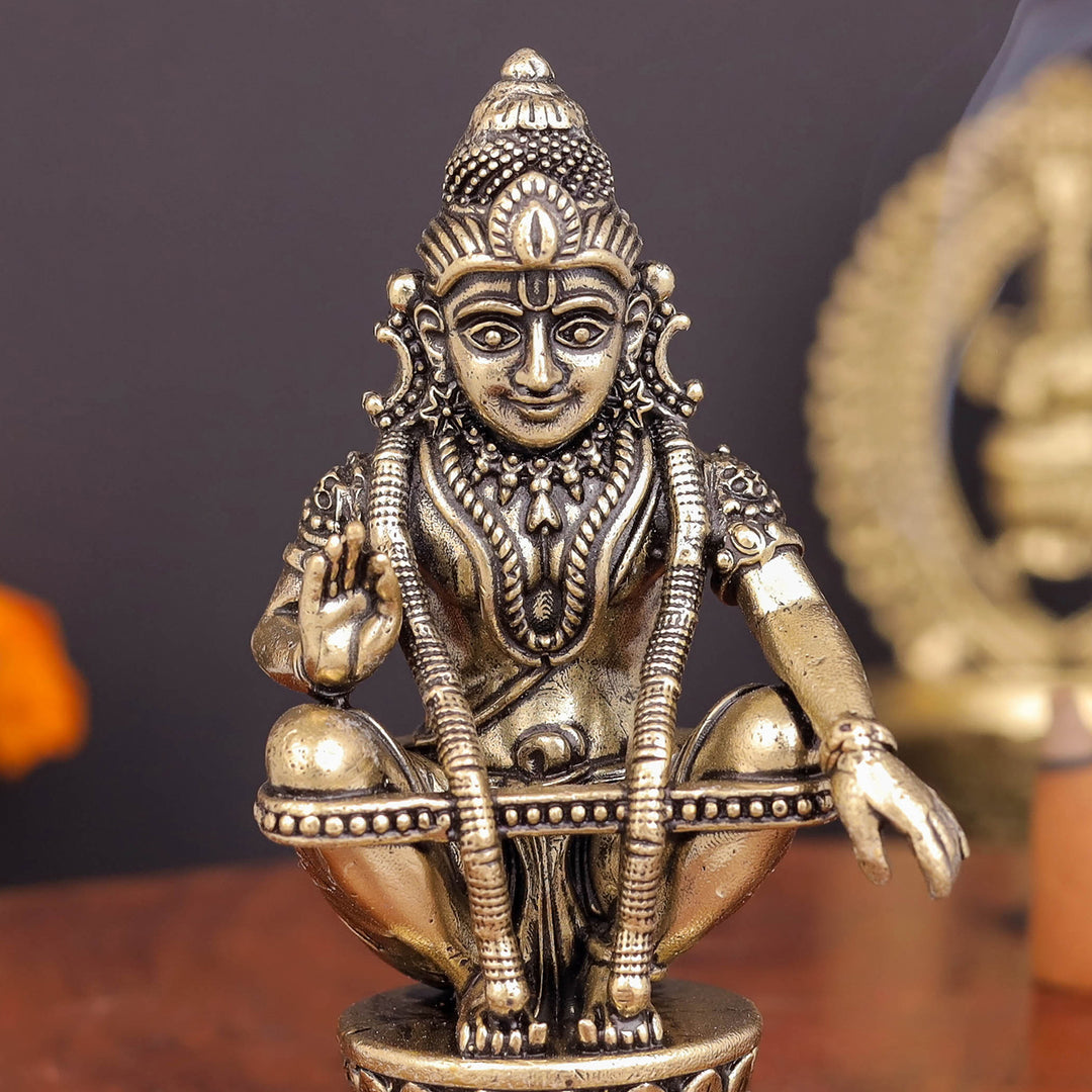 Brass Superfine Ayyappa Swamy Idol 3.5 Inch