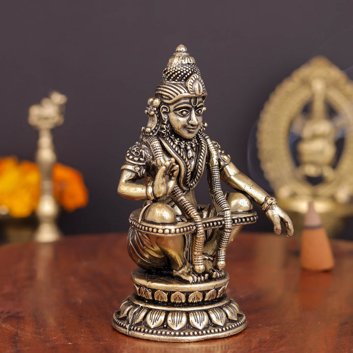 Brass Superfine Ayyappa Swamy Idol 3.5 Inch