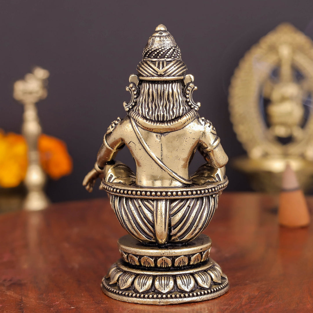Brass Superfine Ayyappa Swamy Idol 3.5 Inch