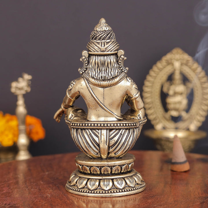 Brass Superfine Ayyappa Swamy Idol For Home Decor 4 Inch