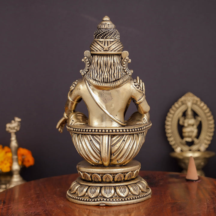 Brass Superfine Ayyappa Swamy Idol 6 Inches