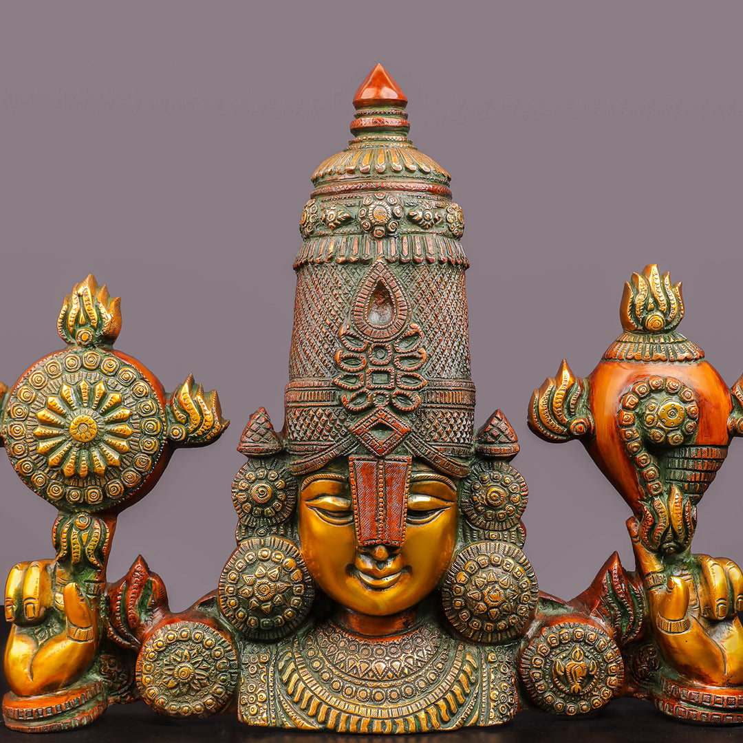 Brass Lord Venkateshwara Tirupati Balaji Face Wall Hanging 20 Inch