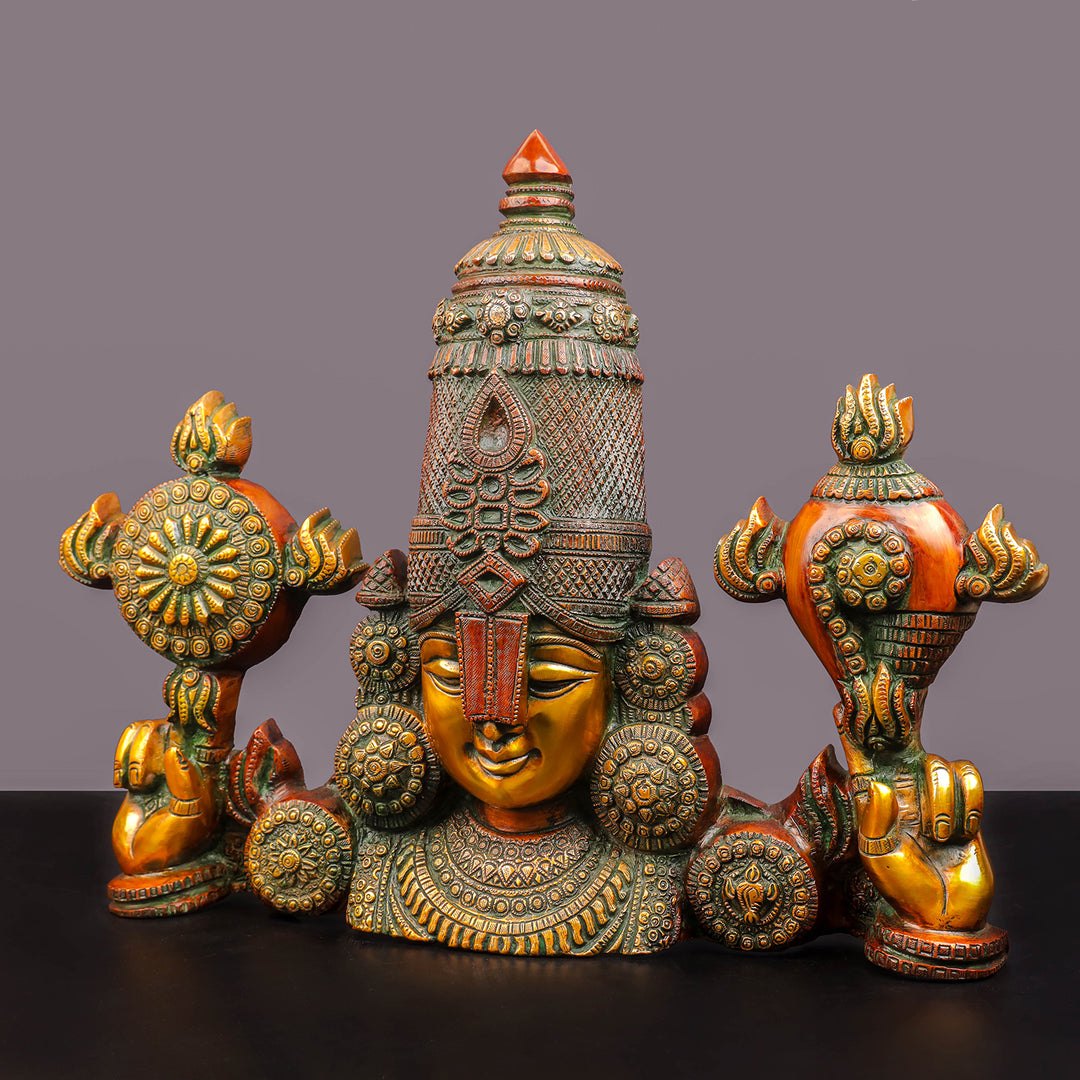 Brass Lord Venkateshwara Tirupati Balaji Face Wall Hanging 20 Inch