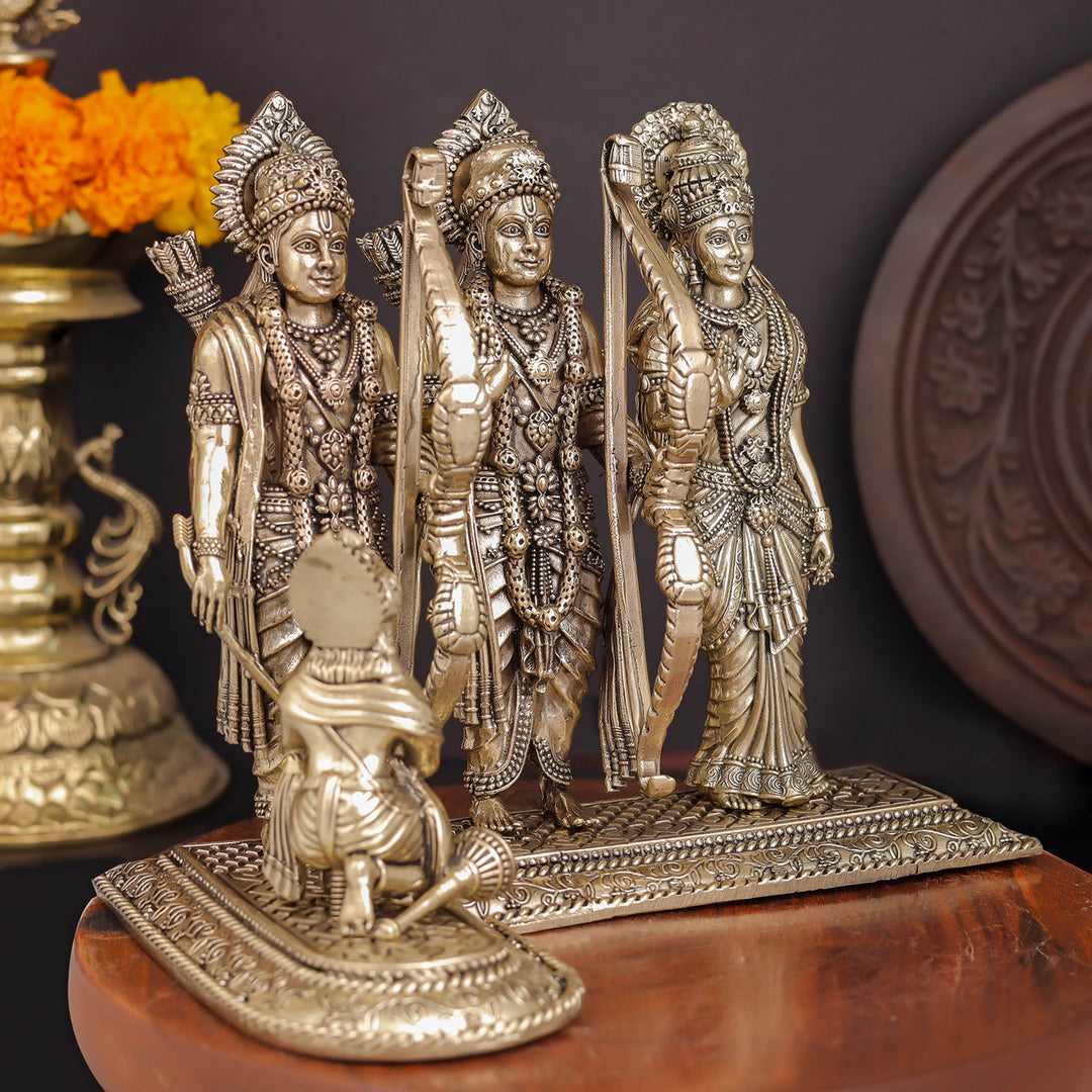 Brass Superfine Ram Darbar Idol With Intricate Carvings 7.7 Inches