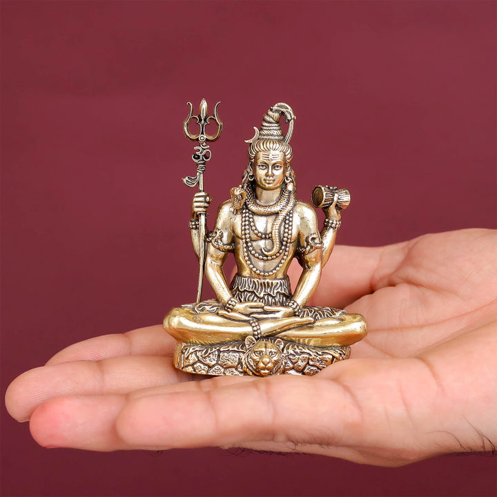 Brass Antique Lord Shiva Idol 3''