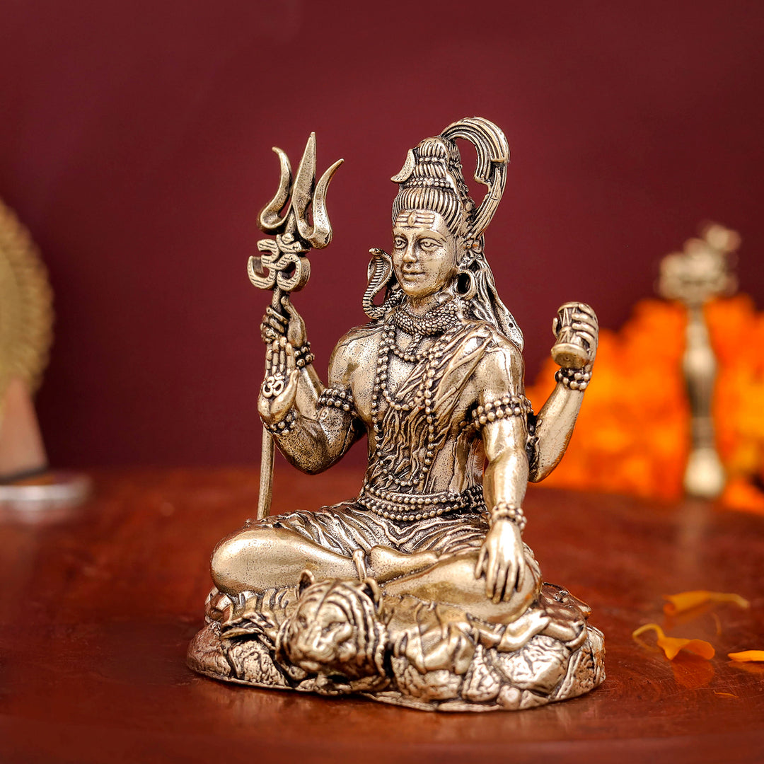 Brass Superfine Blessing Lord Shiva Idol intricate carvings 3 Inch