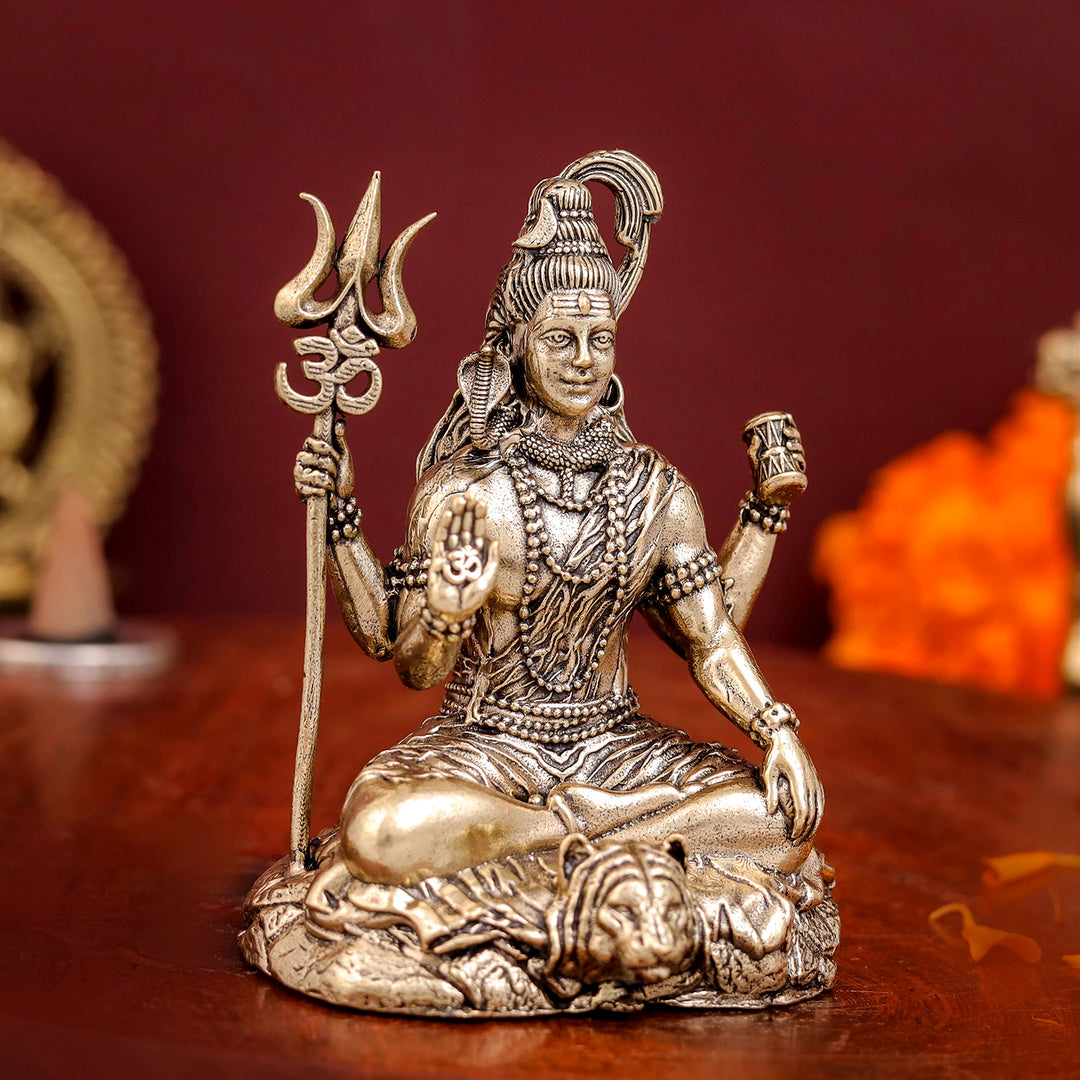 Brass Superfine Blessing Lord Shiva Idol intricate carvings 3 Inch