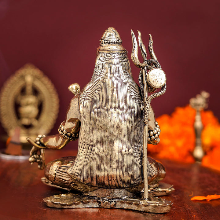 Brass Superfine Blessing Shiva Idol 4 Inch