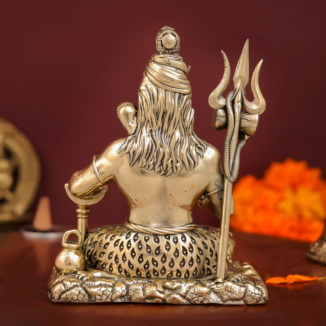 Brass Superfine Lord Shiva Aashirwaad Mudra Idol Intricately Crafted 4 inch