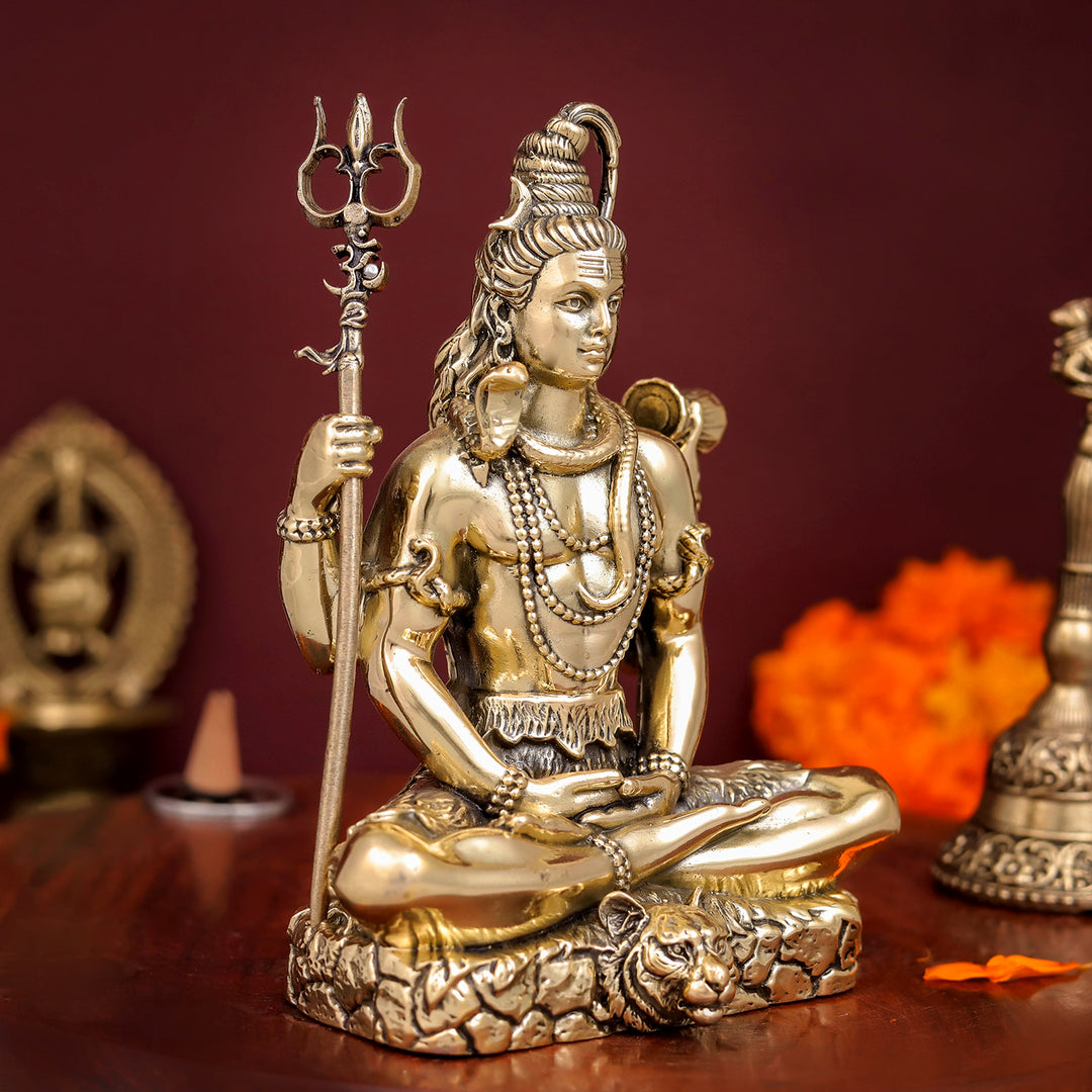 Brass Antique Lord Shiva Idol 5"