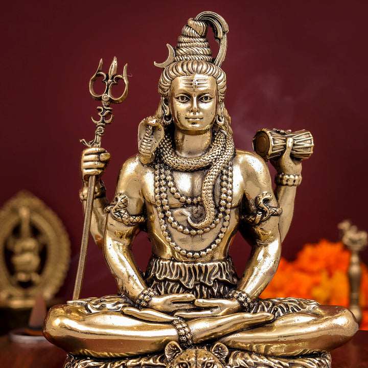 Brass Antique Lord Shiva Idol 6"