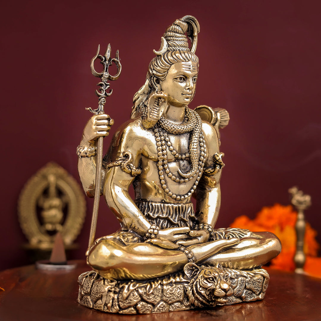 Brass Antique Lord Shiva Idol 6"