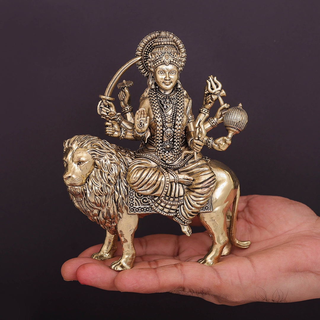 Brass Superfine Goddeess Durga Idol 5.5 Inch