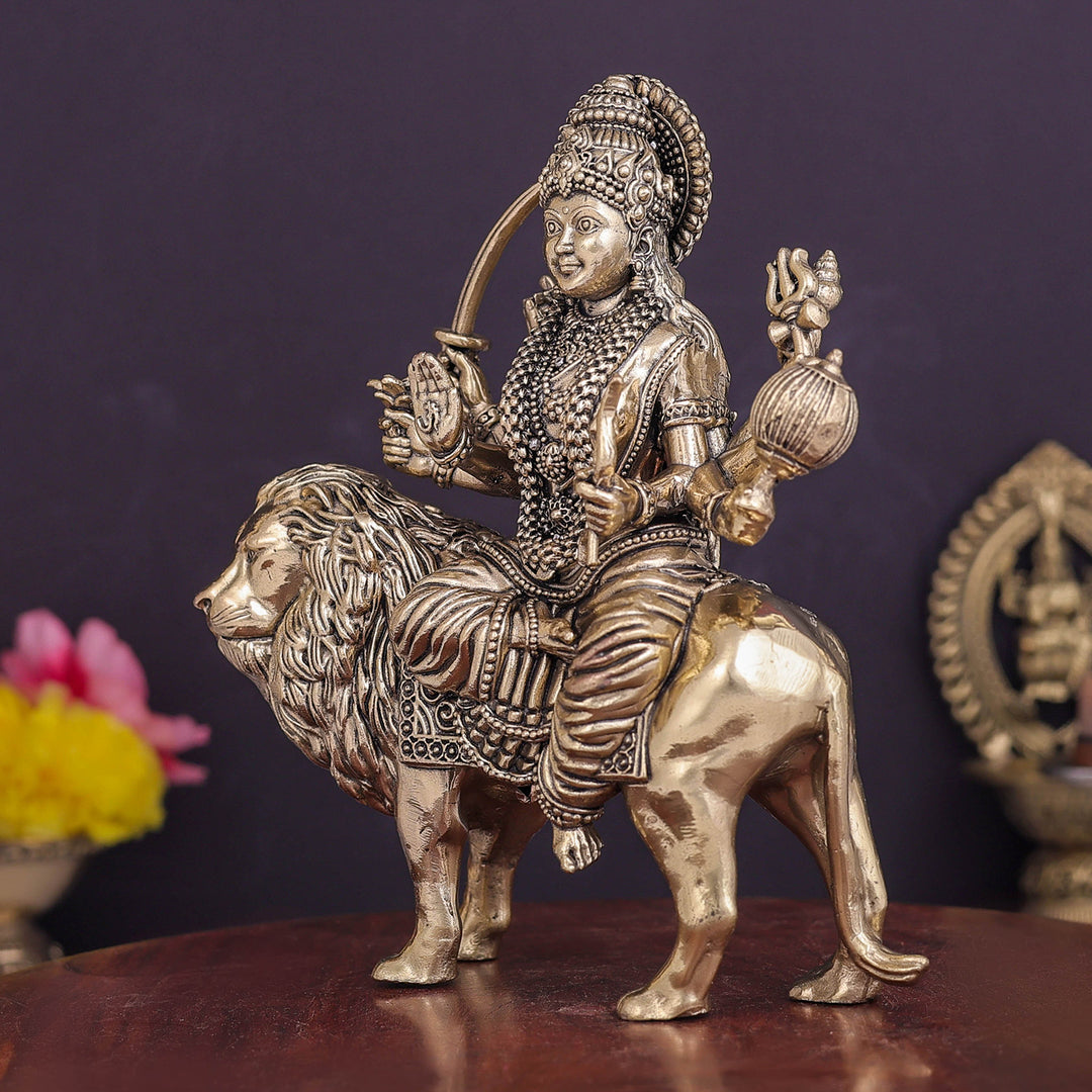 Brass Superfine Goddeess Durga Idol 5.5 Inch