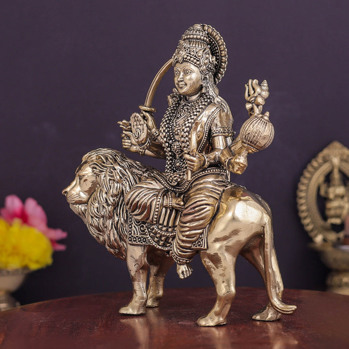 Brass Superfine Goddeess Durga Idol 5.5 Inch