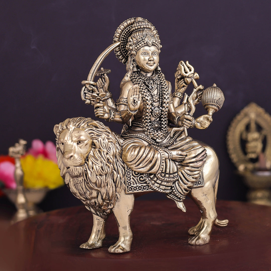 Brass Superfine Goddeess Durga Idol 5.5 Inch