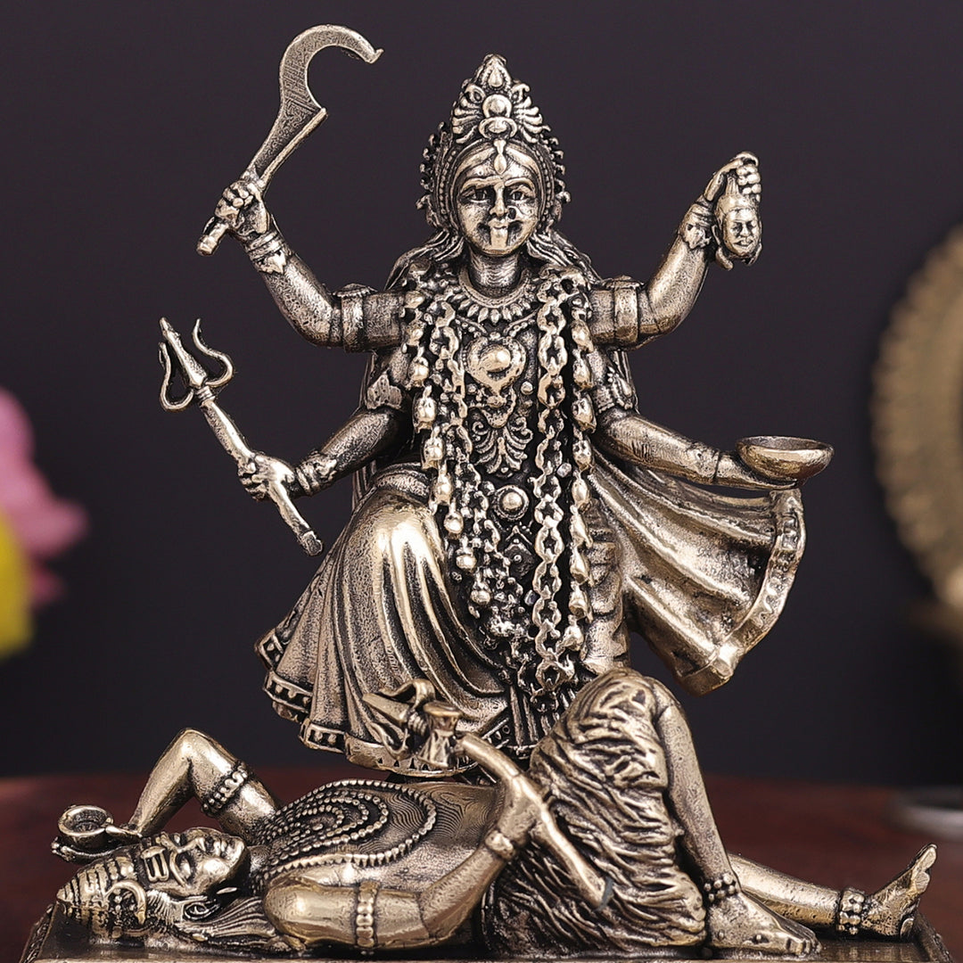 Brass Superfine Goddess Kali Idol 4 Inch