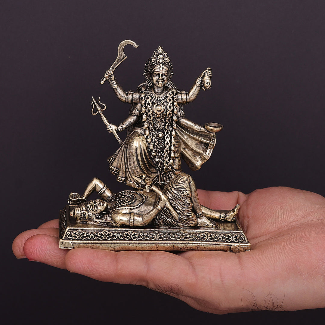 Brass Superfine Goddess Kali Idol 4 Inch