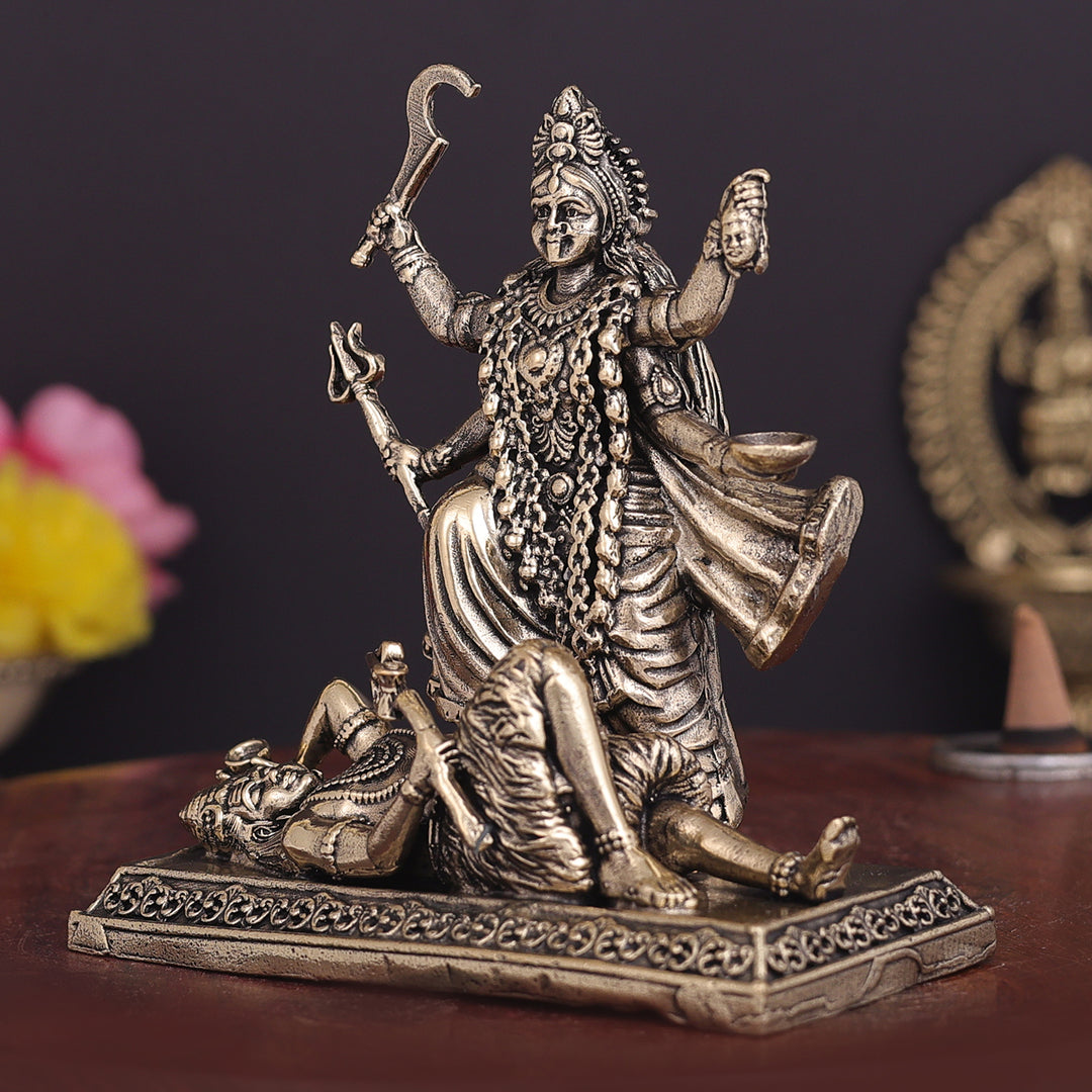 Brass Superfine Goddess Kali Idol 4 Inch