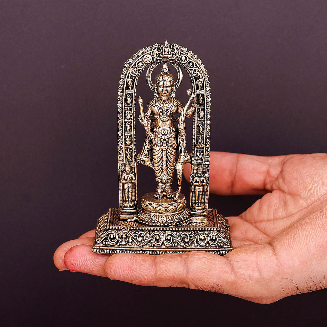 Brass Superfine Ram Lalla Idol For Home Temple Decor 4 Inch