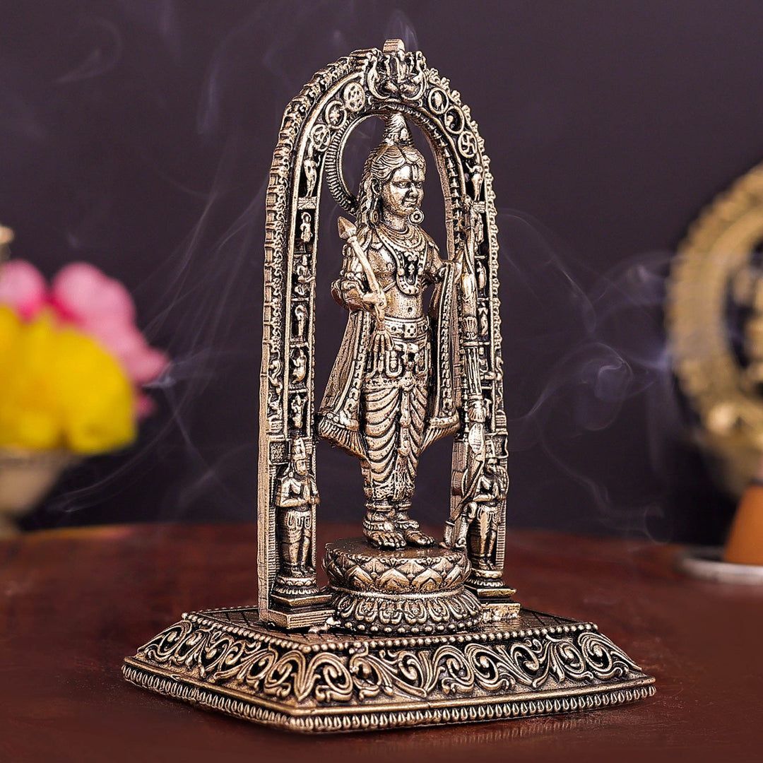 Brass Superfine Ram Lalla Idol For Home Temple Decor 4 Inch