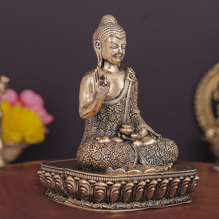 Brass Superfine Blessing Buddha Statue 4 Inch