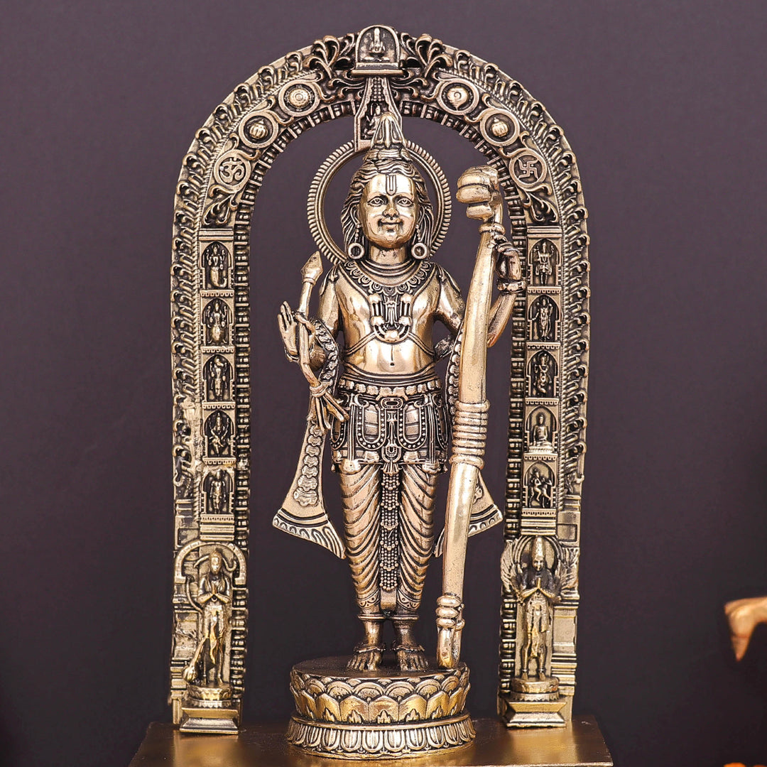 Brass Superfine Ayodhya Ram Lalla Idol Majestic Sculpture 10 Inch