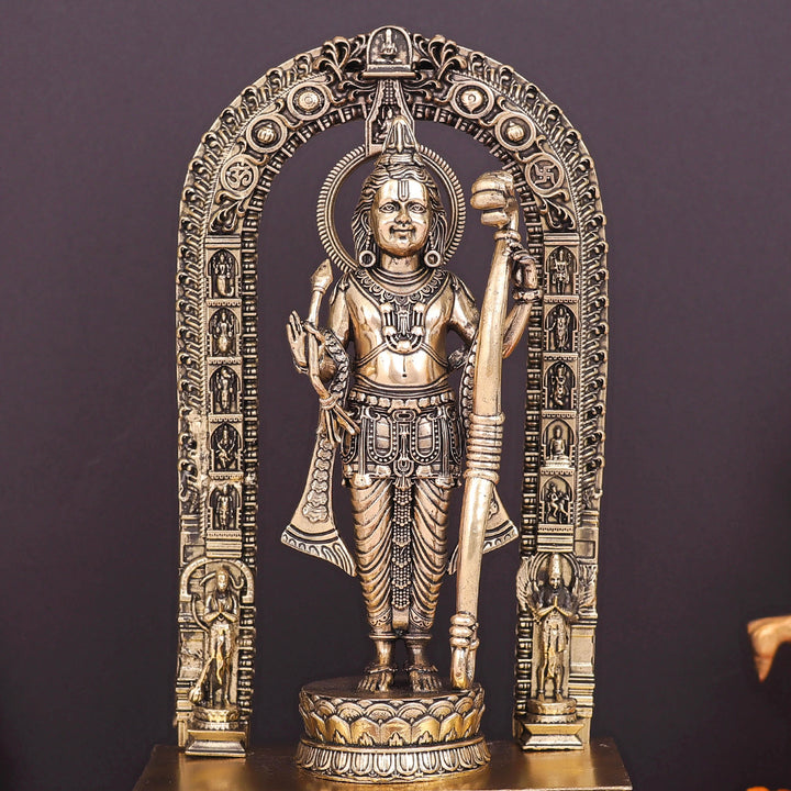 Brass Superfine Ayodhya Ram Lalla Idol Majestic Sculpture 10 Inch