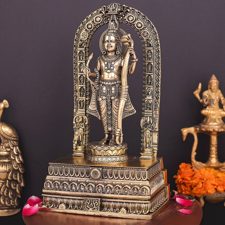Brass Superfine Ayodhya Ram Lalla Idol Majestic Sculpture 10 Inch
