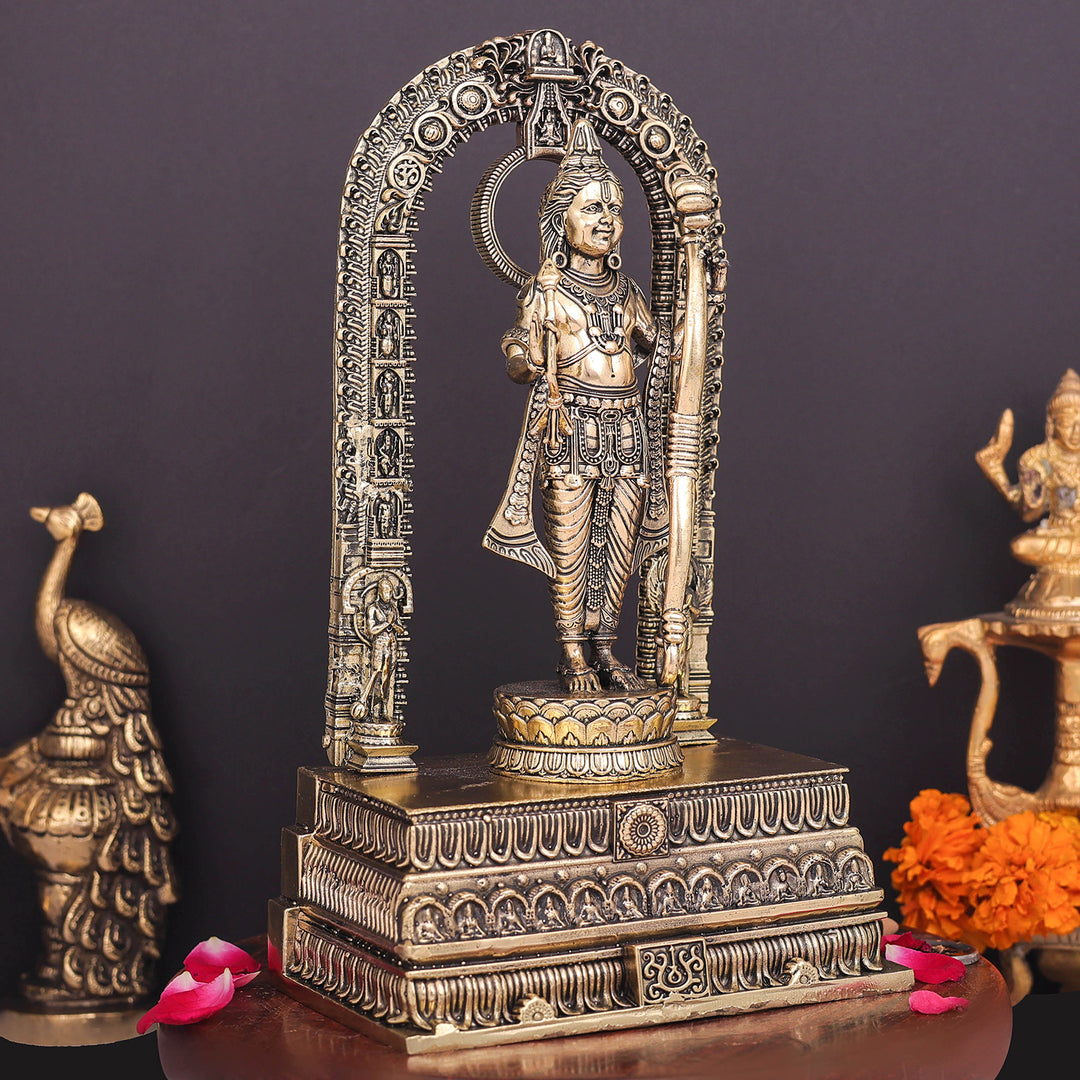 Brass Superfine Ayodhya Ram Lalla Idol Majestic Sculpture 10 Inch