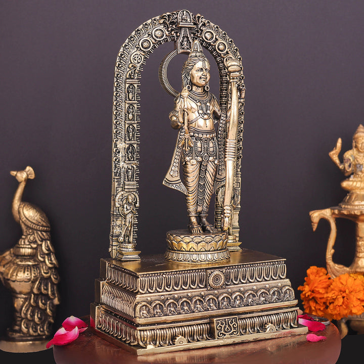Brass Superfine Ayodhya Ram Lalla Idol Majestic Sculpture 10 Inch