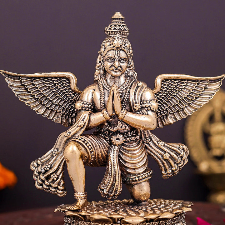 Brass Superfine Garuda Idol Vahana of Lord Vishnu 5 Inch