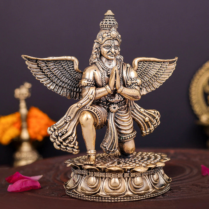 Brass Superfine Garuda Idol Vahana of Lord Vishnu 5 Inch